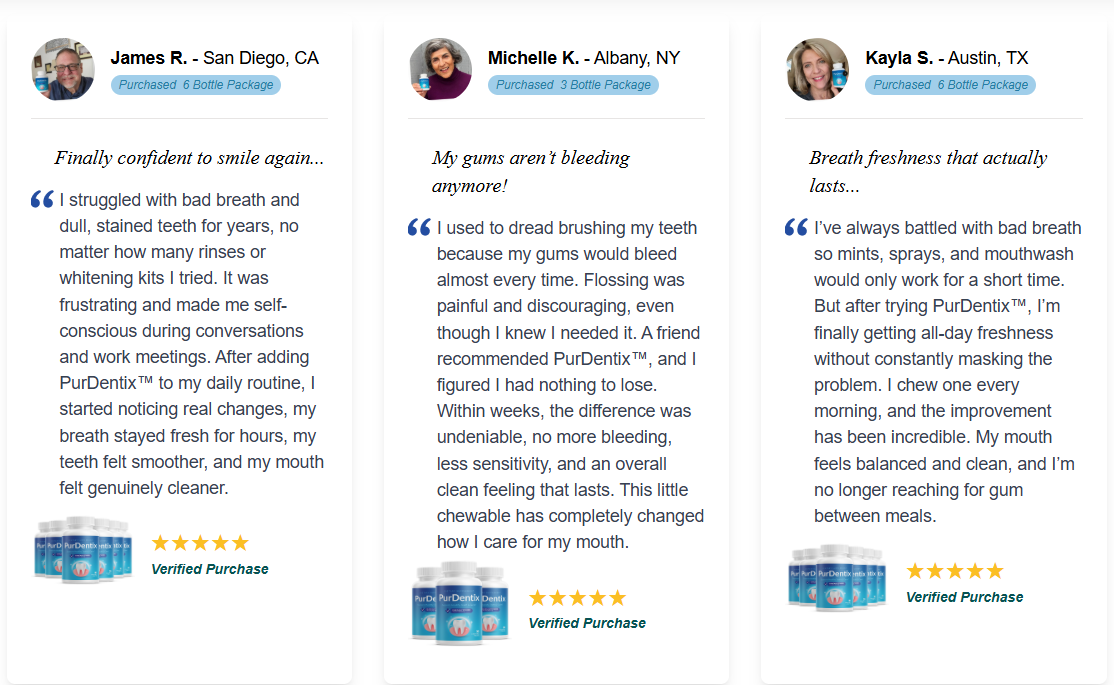 PurDentix real customer testimonial and before after results